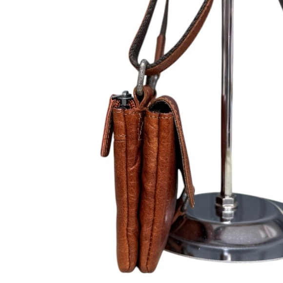 Jack Georges Leather Mini Crossbody Bag, Honey Brown - Picture 5 of 14